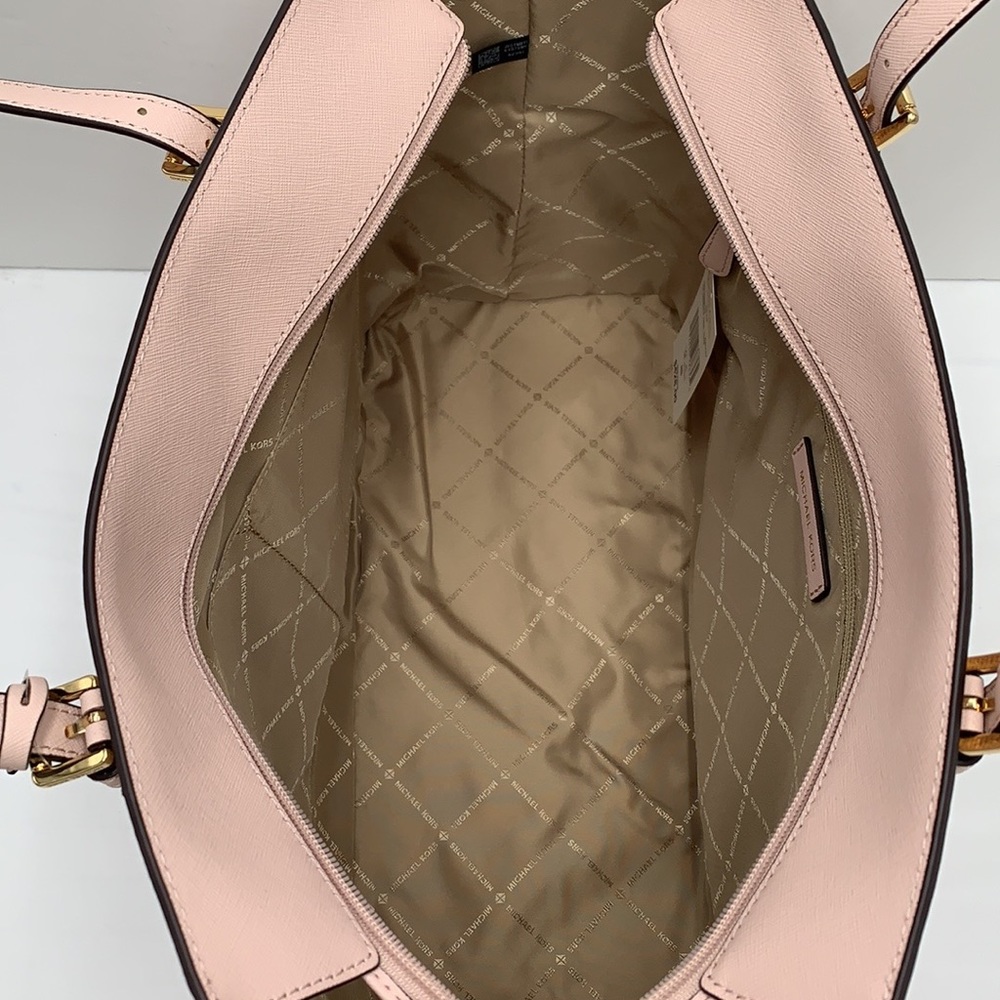 MICHAEL KORS GILLY LARGE DRAWSTRING TRAVEL TOTE BALLET SIGNATURE COLOR - Picture 9 of 14